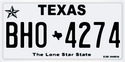 TX license plate BHO4274