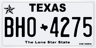 TX license plate BHO4275
