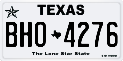 TX license plate BHO4276