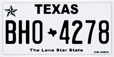 TX license plate BHO4278