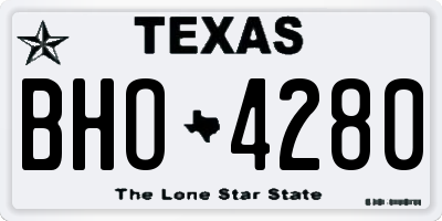 TX license plate BHO4280