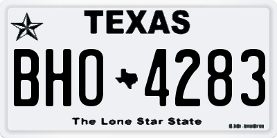 TX license plate BHO4283