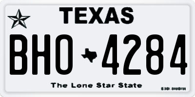 TX license plate BHO4284