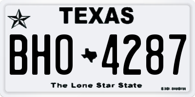 TX license plate BHO4287
