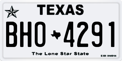 TX license plate BHO4291