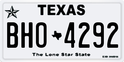 TX license plate BHO4292