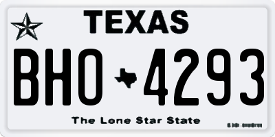 TX license plate BHO4293