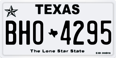 TX license plate BHO4295