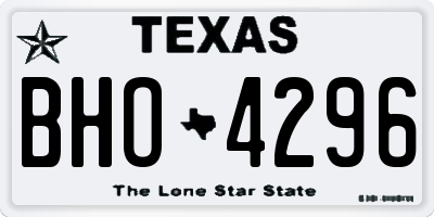 TX license plate BHO4296
