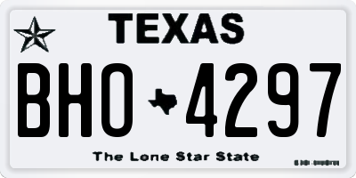 TX license plate BHO4297