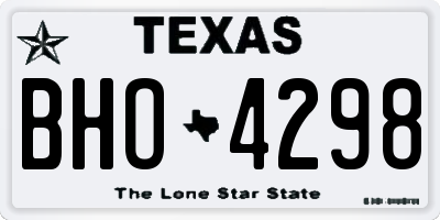 TX license plate BHO4298