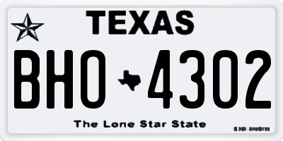 TX license plate BHO4302