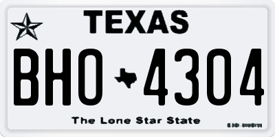 TX license plate BHO4304