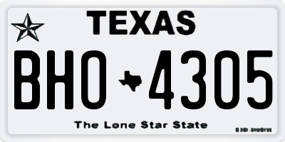 TX license plate BHO4305