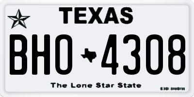 TX license plate BHO4308