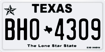 TX license plate BHO4309