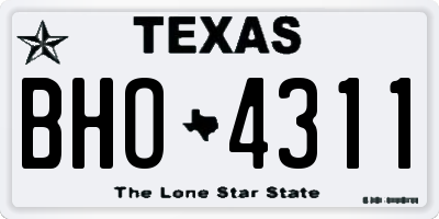 TX license plate BHO4311