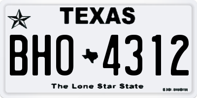 TX license plate BHO4312