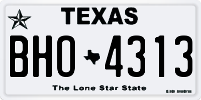 TX license plate BHO4313