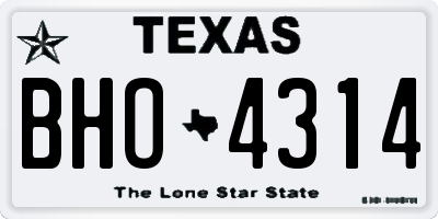 TX license plate BHO4314