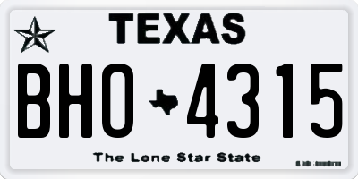 TX license plate BHO4315