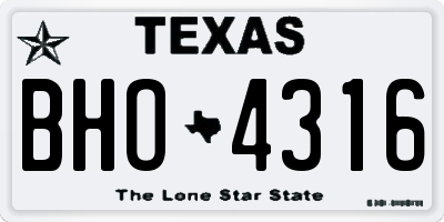 TX license plate BHO4316