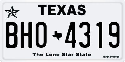 TX license plate BHO4319