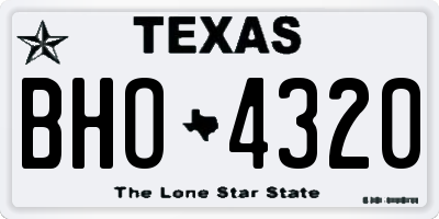 TX license plate BHO4320