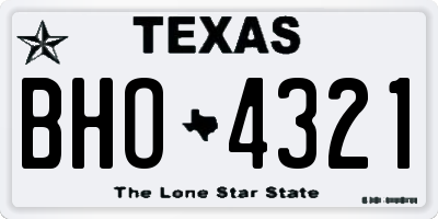 TX license plate BHO4321