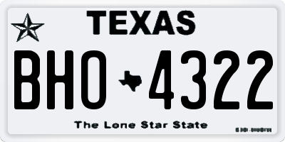 TX license plate BHO4322