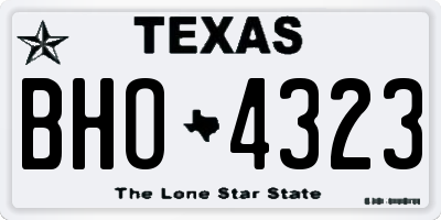 TX license plate BHO4323
