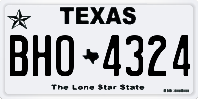 TX license plate BHO4324