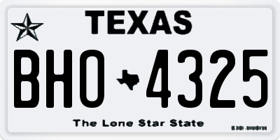 TX license plate BHO4325