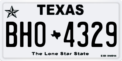 TX license plate BHO4329