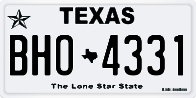 TX license plate BHO4331