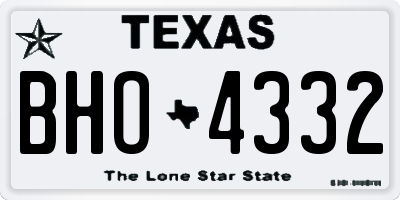 TX license plate BHO4332