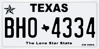 TX license plate BHO4334