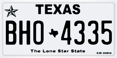 TX license plate BHO4335
