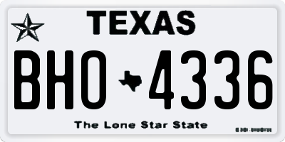 TX license plate BHO4336