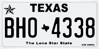 TX license plate BHO4338