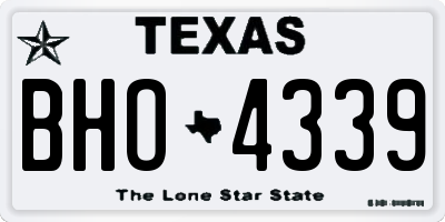 TX license plate BHO4339