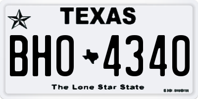 TX license plate BHO4340