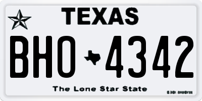 TX license plate BHO4342