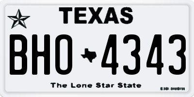 TX license plate BHO4343