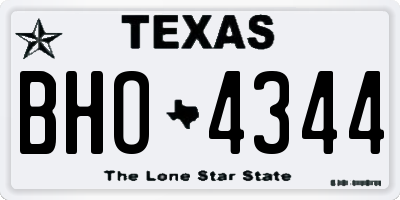 TX license plate BHO4344