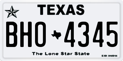 TX license plate BHO4345