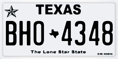 TX license plate BHO4348