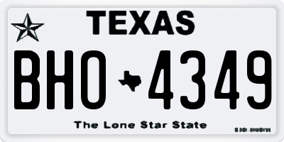 TX license plate BHO4349