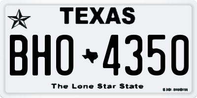 TX license plate BHO4350