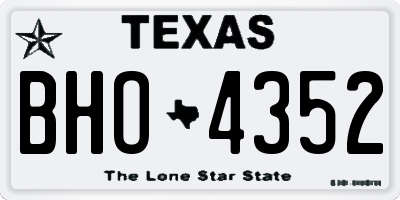 TX license plate BHO4352